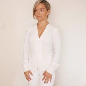 White Button-Down Blouse